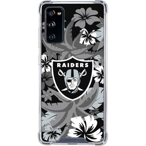 NFL Las Vegas Raiders Tropical Print Galaxy S20 FE Clear Case